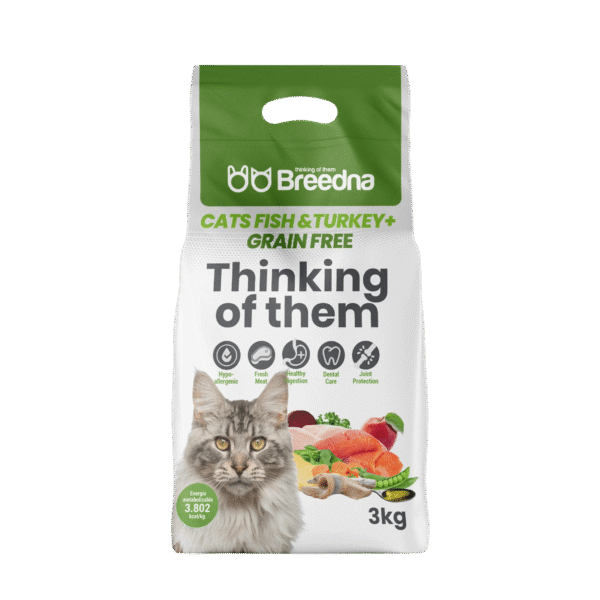 CATS ADULT FISH&TURKEY Hipoalergiczna karma dla kotów z łososiem 3kg